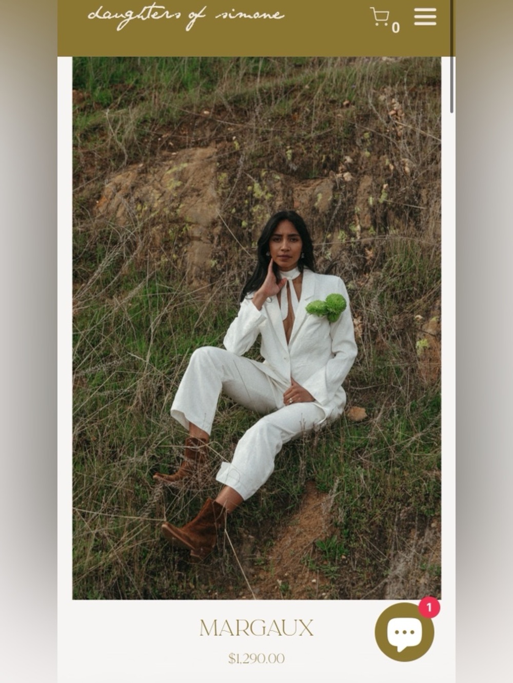 Daughters of Simone Margaux White Tailored Pantsuit